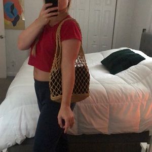 DKNY knit bag with removable pouch